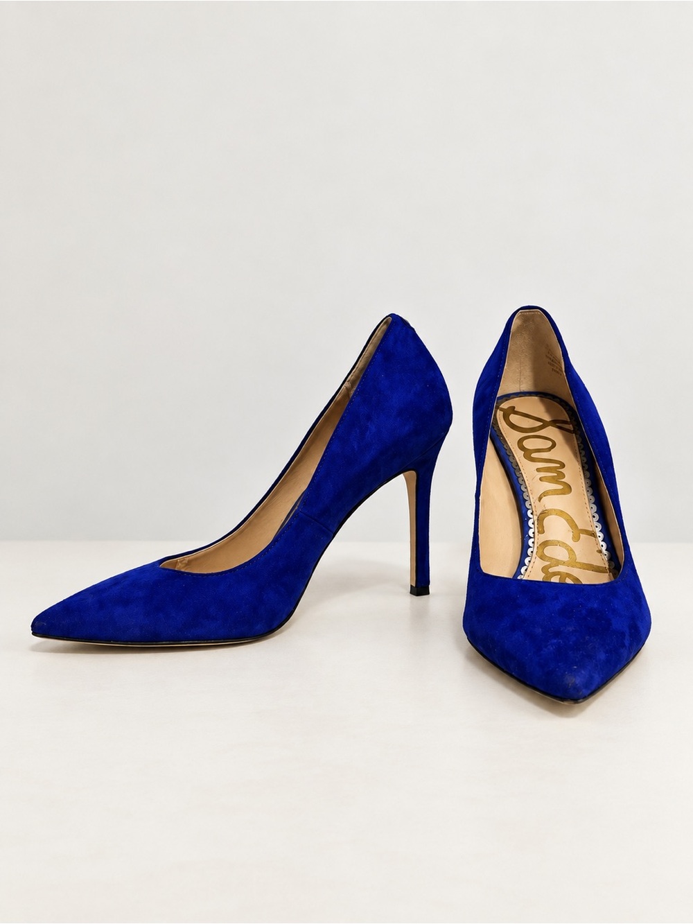 Sam Edelman Cobalt Blue Suede Pointed Toe Stiletto Pumps